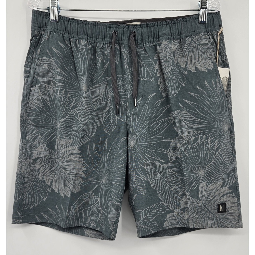 LINKSOUL Shorts Mens L Storm Boardwalker Green Floral Pull On Lined Drawstring